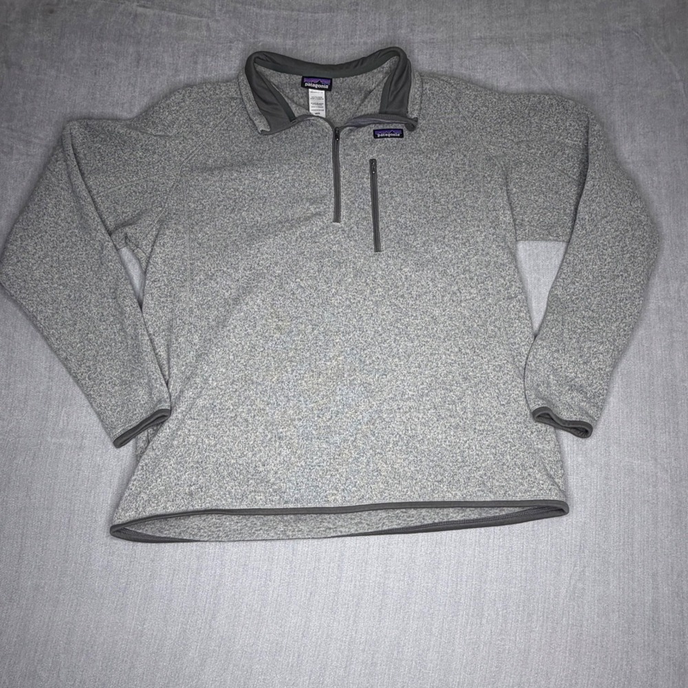 Patagonia Better Sweater Mens XXL Grey Heather 1/4 Zip Fleece Pullover 25527
